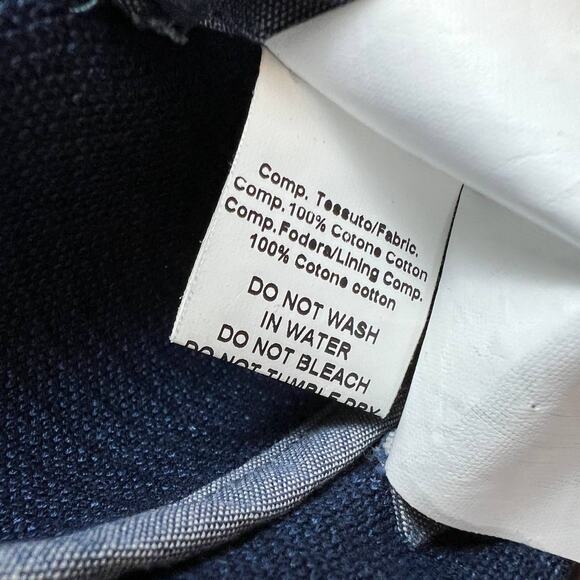 Altea Men's Blue Cotton Two Button Suit Jacket Blazer with Pockets Size 50/ US L - Picture 7 of 8